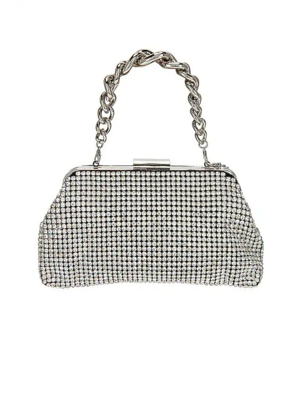 olga berg Jerry Crystal Vintage Clutch in Silver